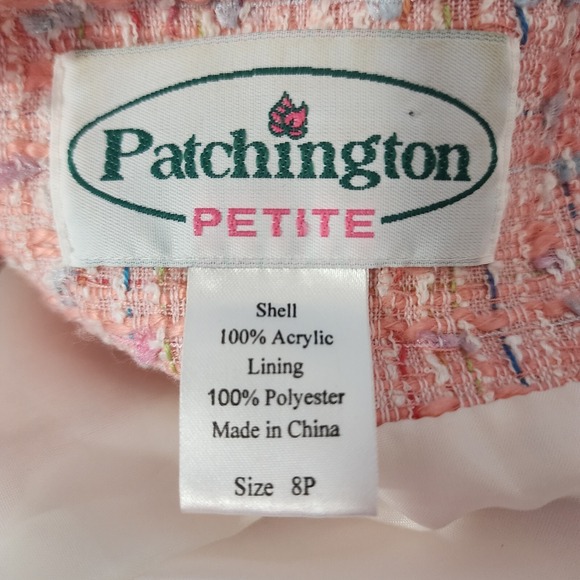 Vtg 80s PATCHINGTON Size 8 Petite‎ Pink Boucle Tweed Easter Church Dinner Jacket - Picture 13 of 14